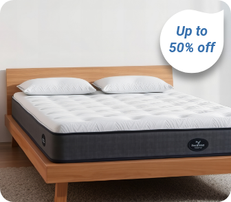 Full size pillow top mattress with white top and black sides